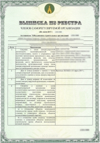 Выписка сро